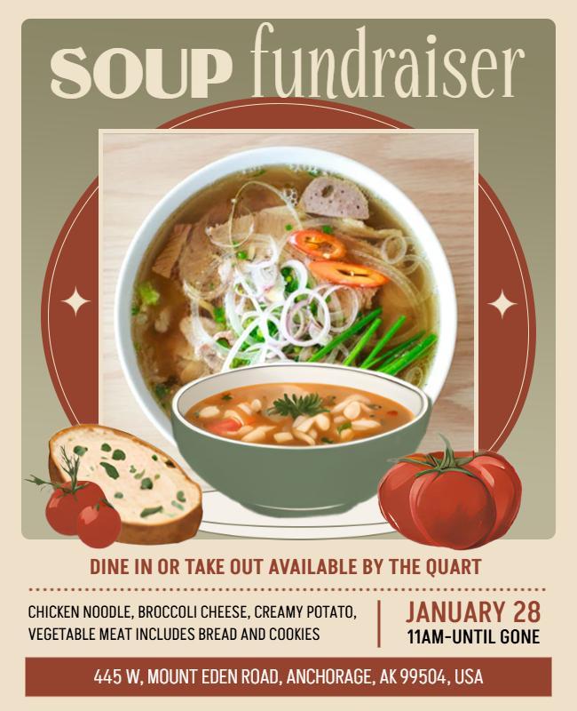 Community Soup Fundraiser Event Flyer Template