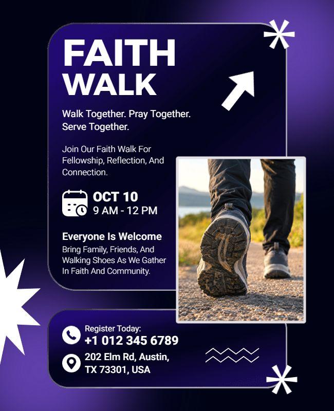Community Spiritual Faith Walk Event Flyer Template