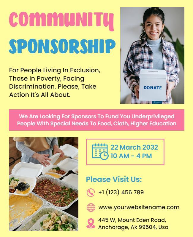 Community Sponsorship Donation Drive Flyer Template