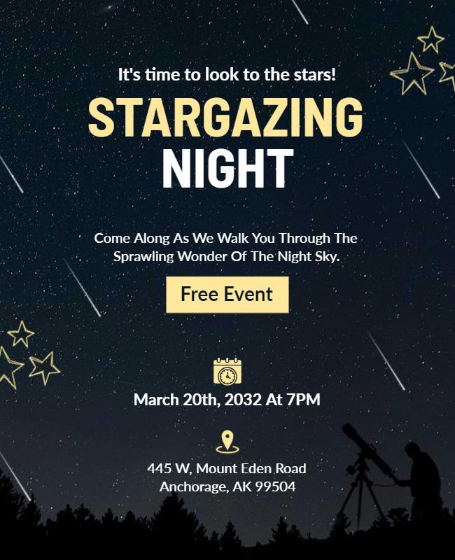 Community Stargazing Event Flyer Template