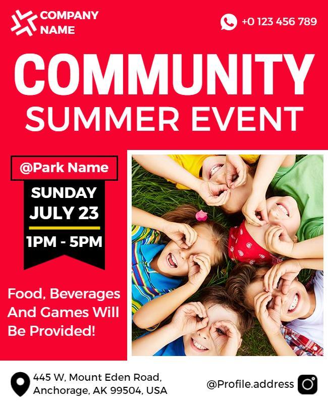 Community Summer Event Celebration Flyer Template