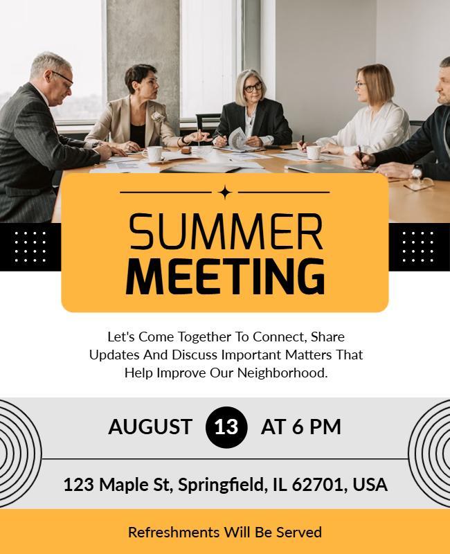 Community Summer Meeting Flyer Template