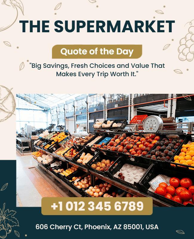 Community Supermarket Savings Quote Flyer Template