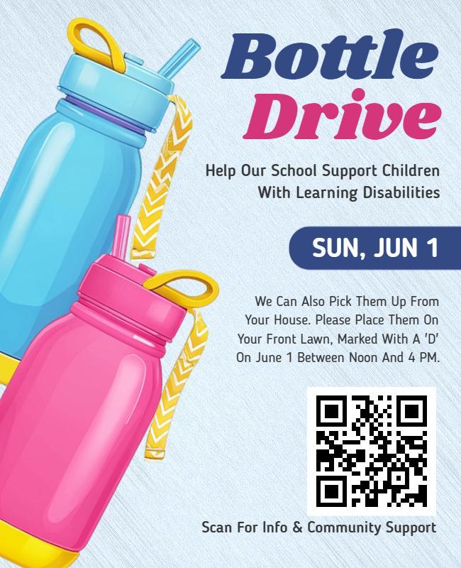 Community Support Bottle Drive Flyer Template