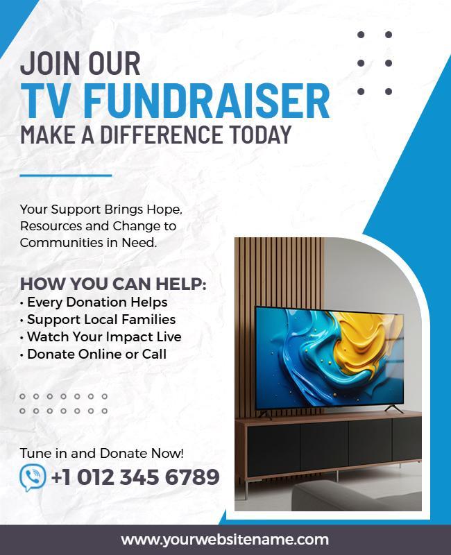 Community Support TV Fundraiser Flyer Template