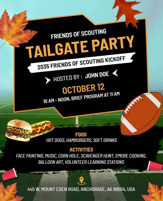 Community Tailgate Party Event Flyer Template