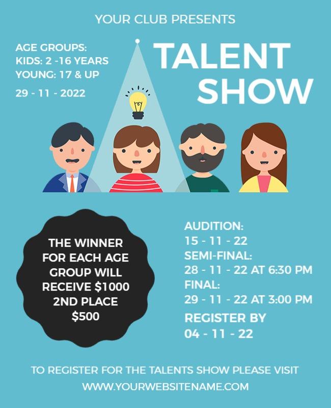 Community Talent Show Flyer Template