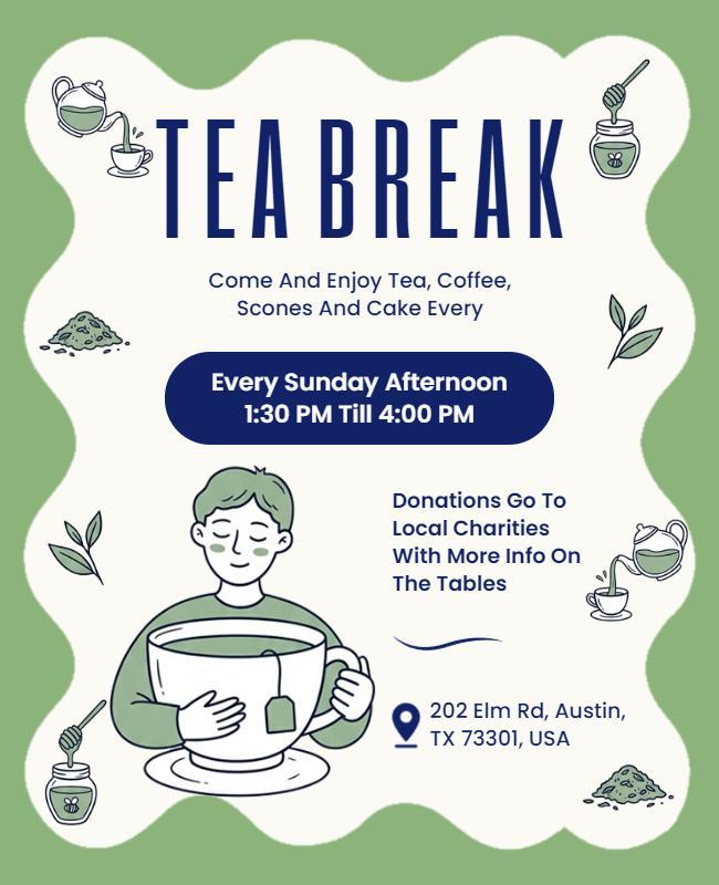 Community Tea Break Charity Event Flyer Template