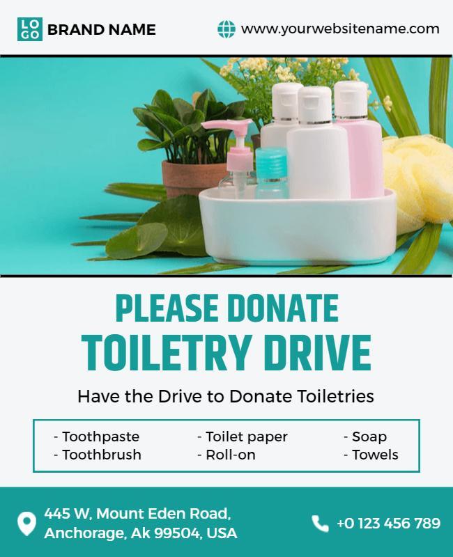 Community Toiletry Donation Drive Flyer Template