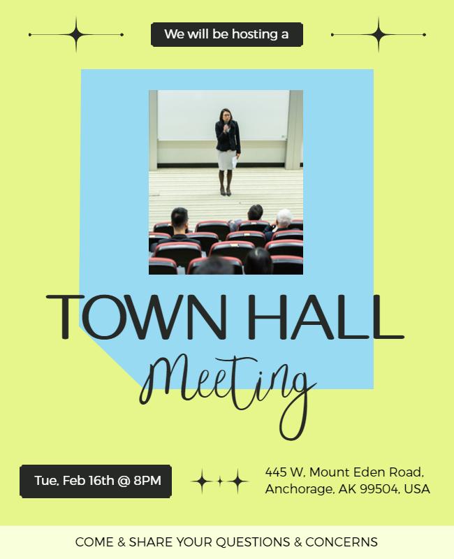 Community Town Hall Meeting Event Flyer Template