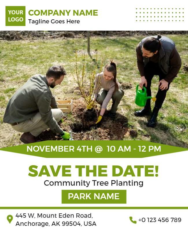 Community Tree Planting Event Flyer Template