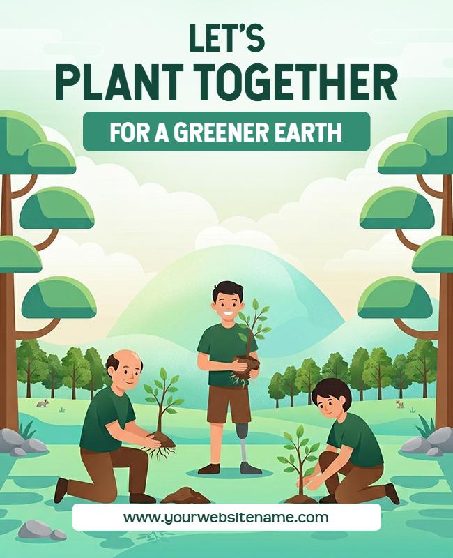 Community Tree Planting Event Poster Template