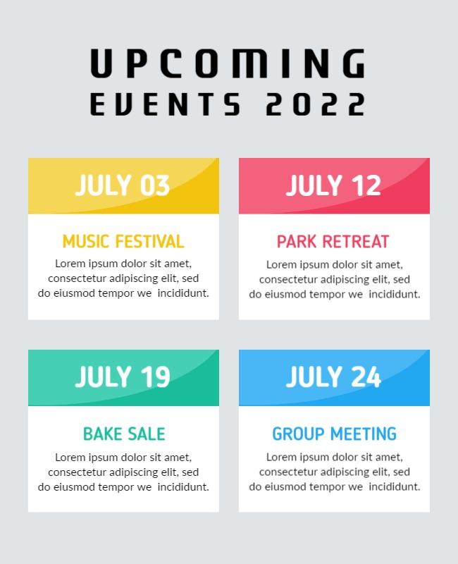 Community Upcoming Events Announcement Flyer Template