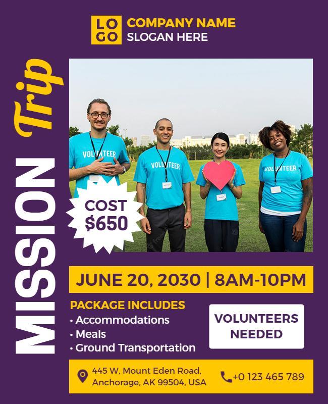 Community Volunteer Mission Trip Flyer Template