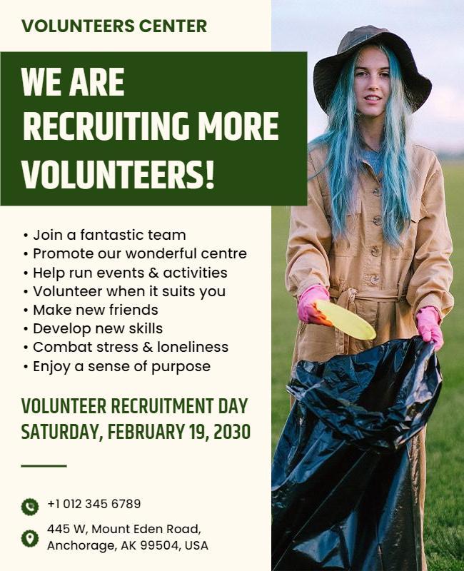 Community Volunteer Recruitment Day Flyer Template