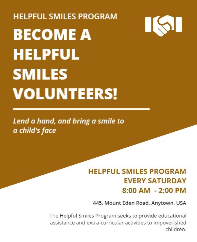 Community Volunteer Recruitment Program Flyer Template