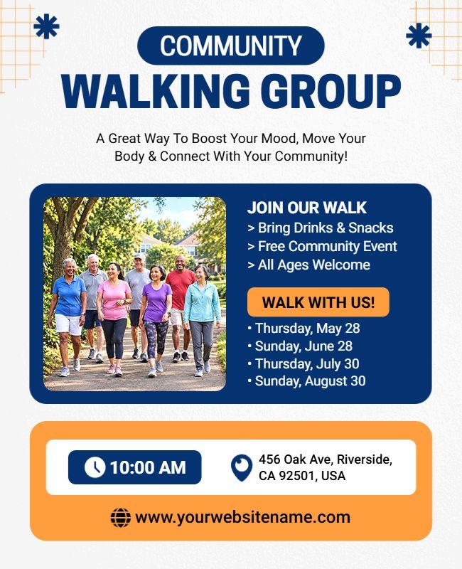 Community Walking Group Event Flyer Template