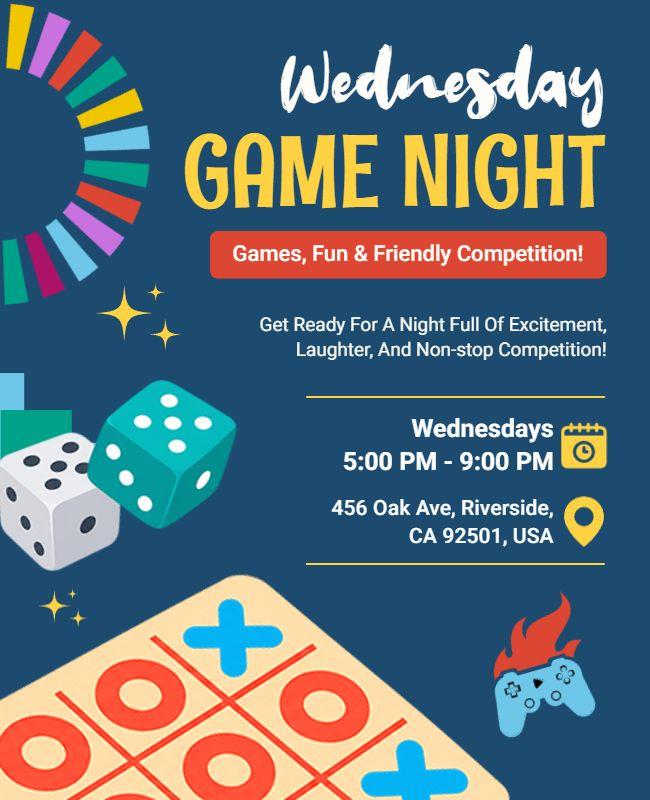 Community Wednesday Game Night Flyer Template