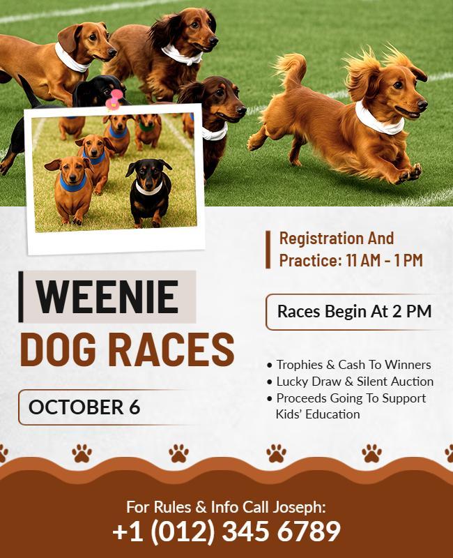 Community Weenie Dog Races Event Flyer Template