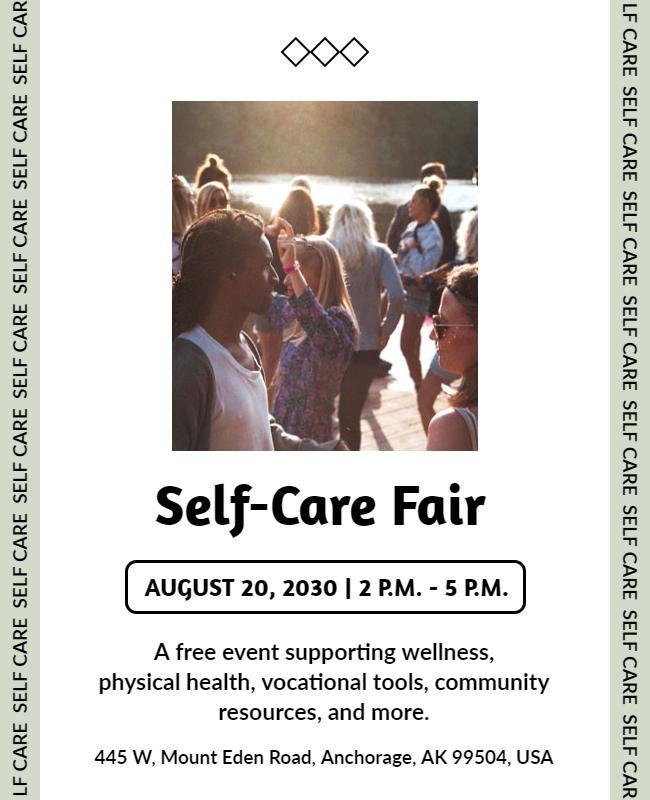 Community Wellness and Self Care Fair Flyer Template