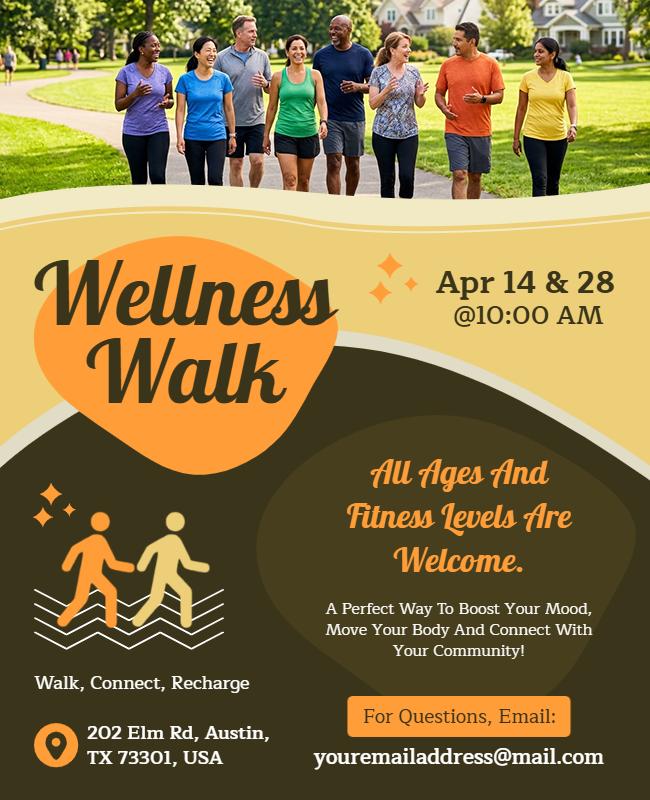 Community Wellness Walk Event Flyer Template