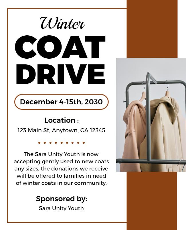 Community Winter Coat Donation Drive Flyer Template