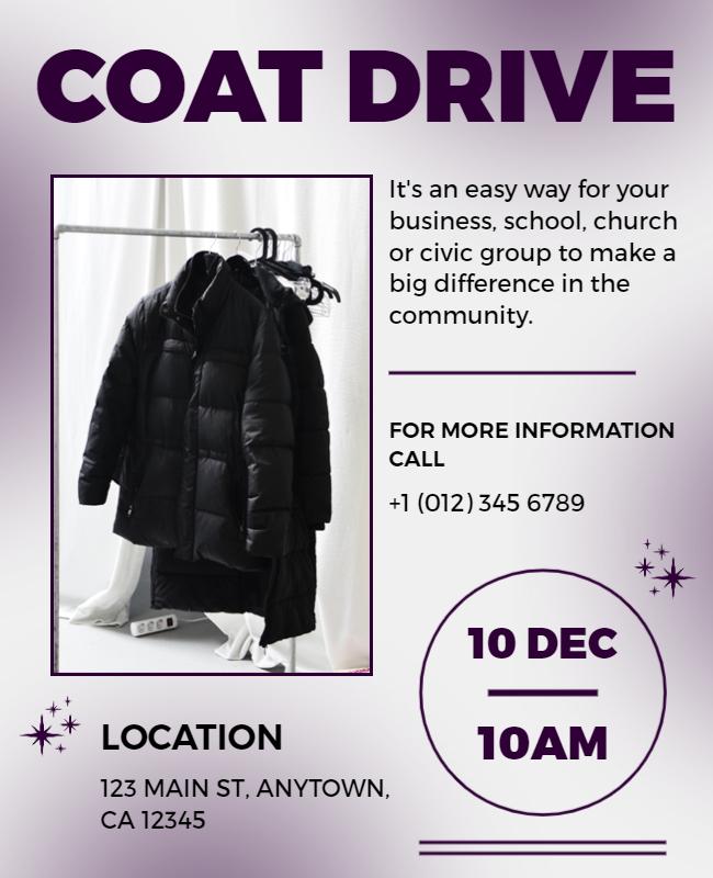 Community Winter Coat Drive Flyer Template