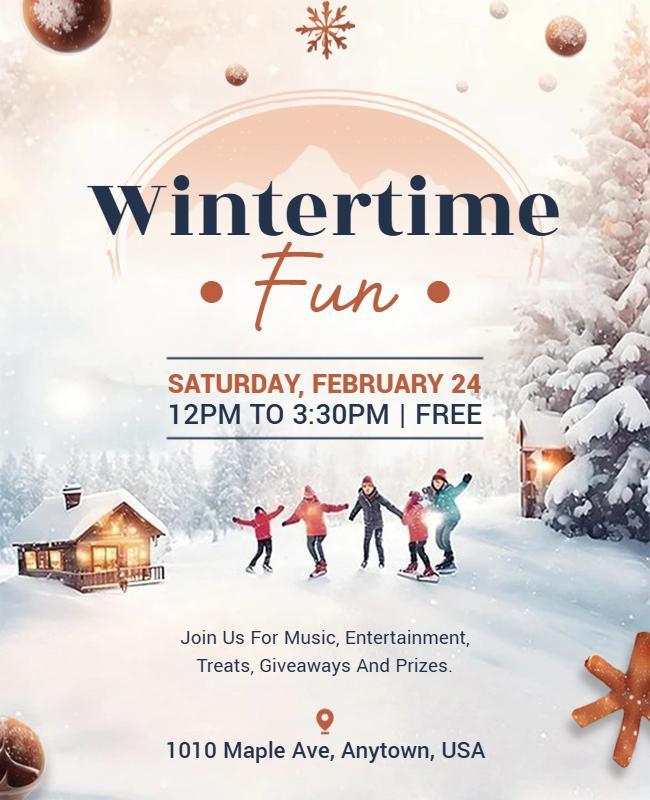 Community Winter Fun Gathering Flyer Template