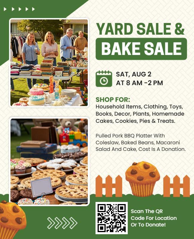 Community Yard Sale and Bake Sale Flyer Template