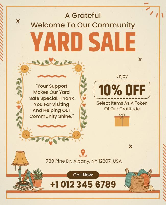 Community Yard Sale Discount Offer Flyer Template