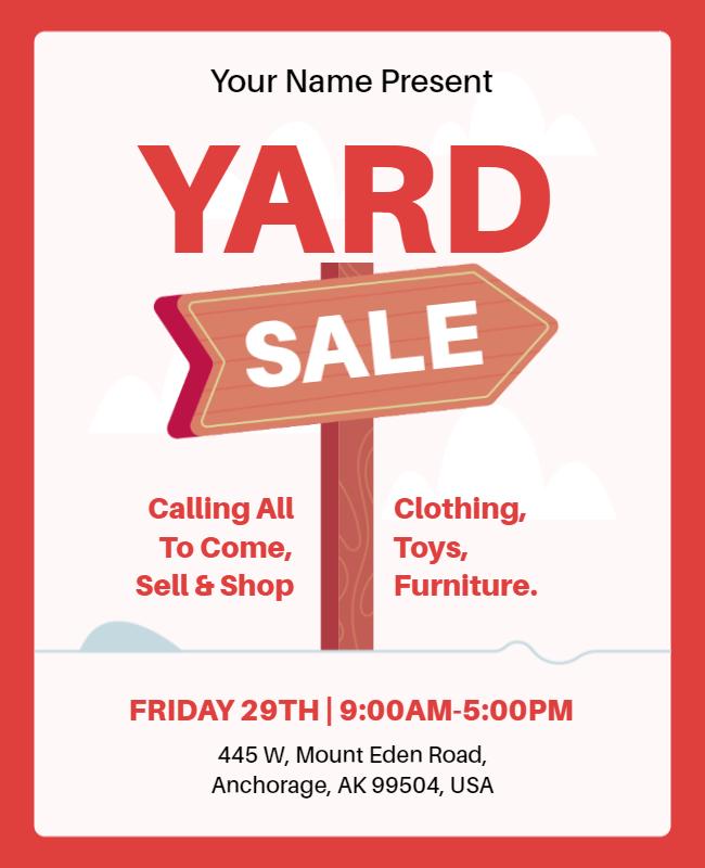 Community Yard Sale Event Flyer Template