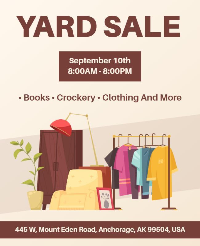 Chic Minimalist Yard Sale Items Flyer Template