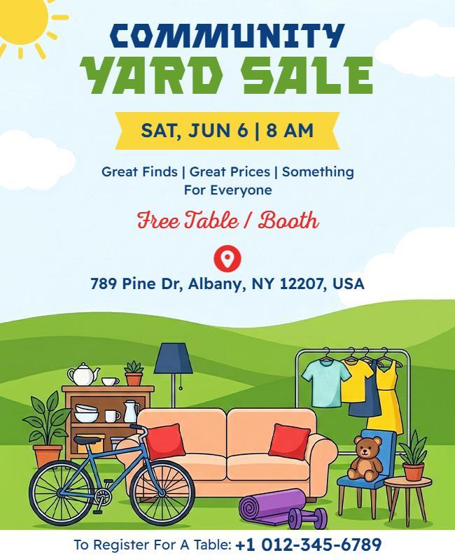 Community Yard Sale Event Poster Template
