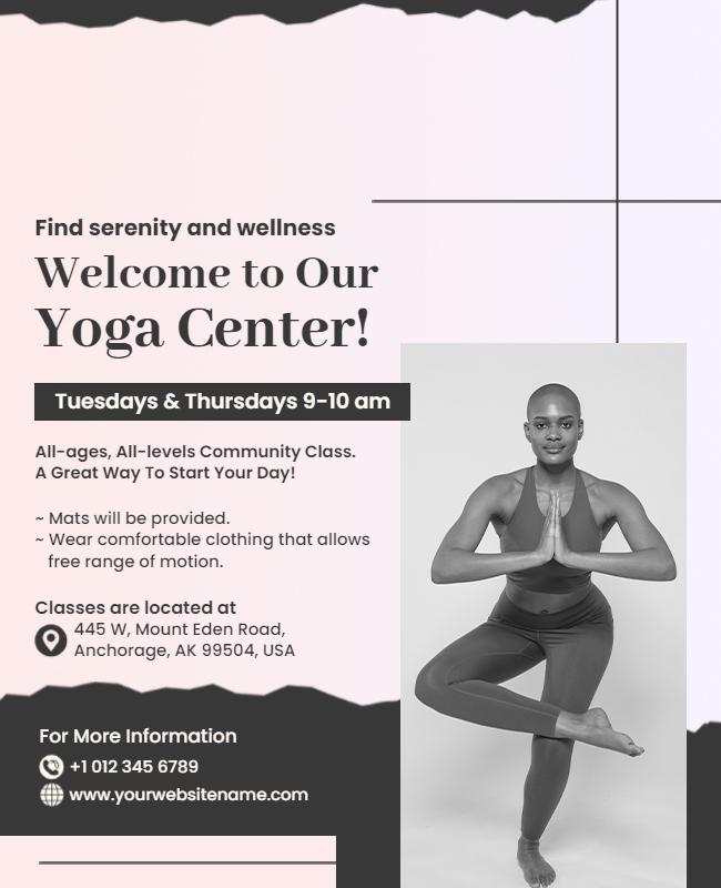 Community Yoga Class Invitation Flyer Template