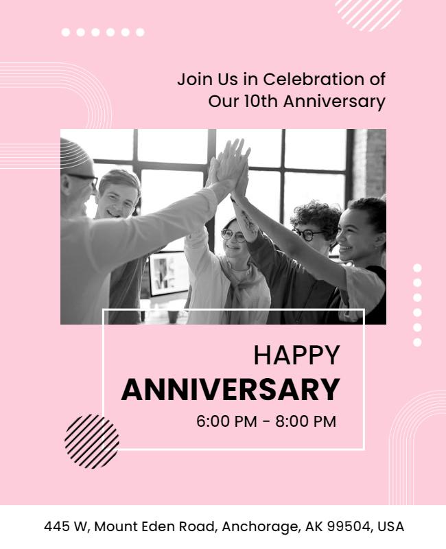 Company 10th Anniversary Celebration Flyer Template