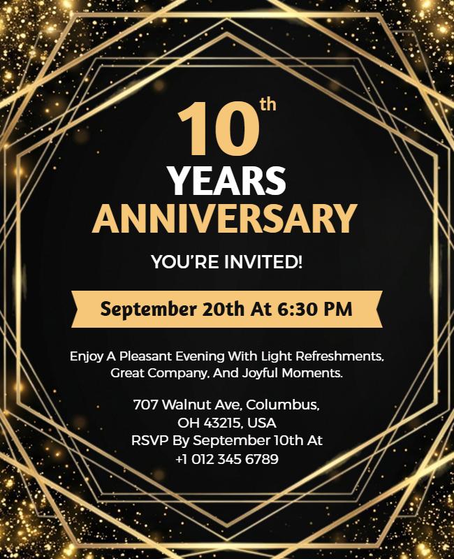 Company Anniversary Celebration Invitation Poster Template