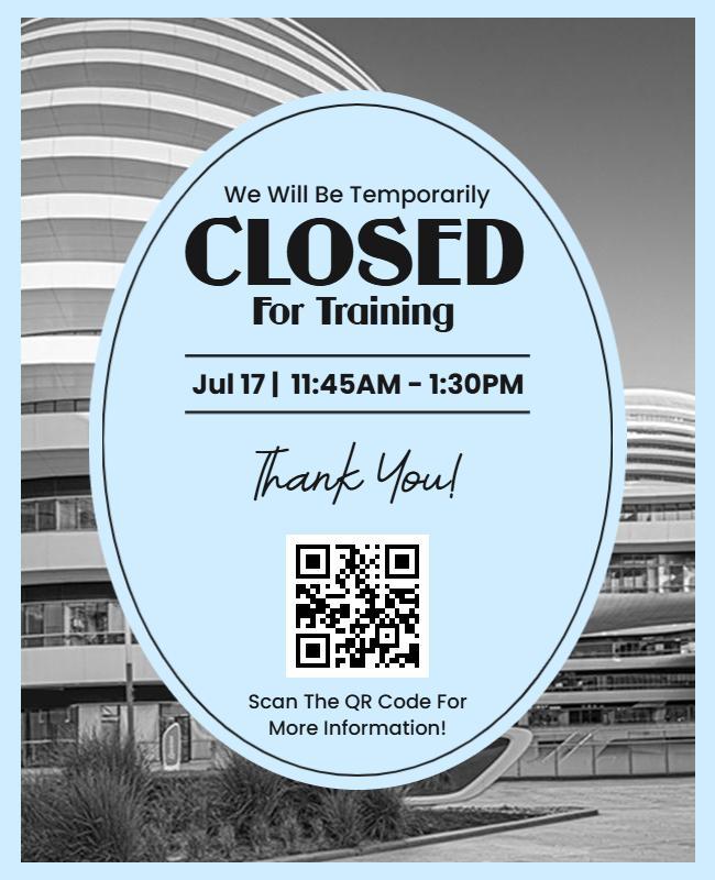 Company Closed for Training Flyer Template