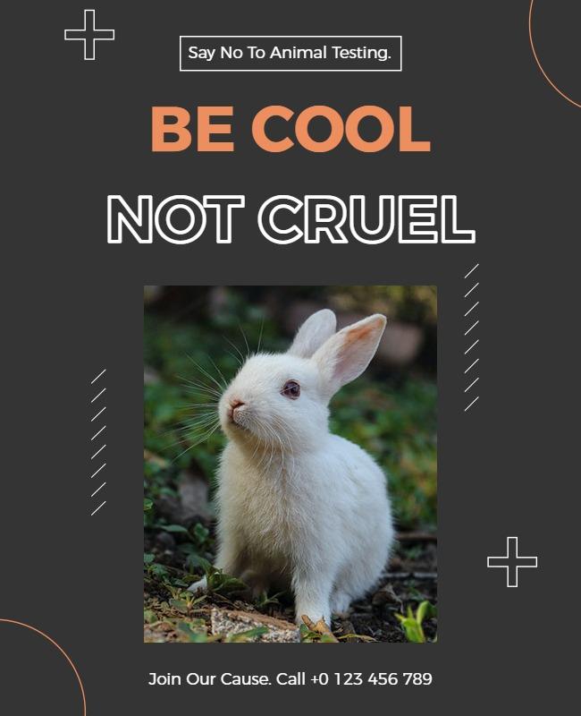 Compassionate Awareness Campaign for Animal Testing Poster Template