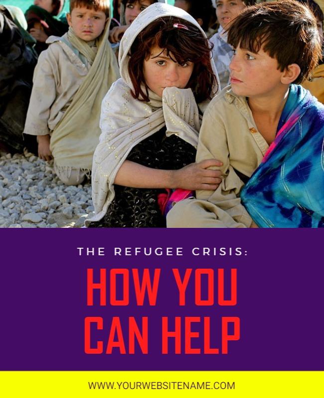 Compassionate Awareness for Refugee Crisis Support Poster Template