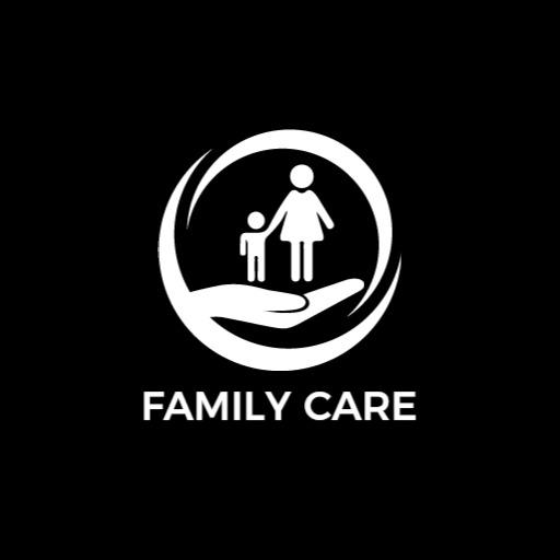 Compassionate Black and White Family Care Logo Design Showcasing Love Logo Template