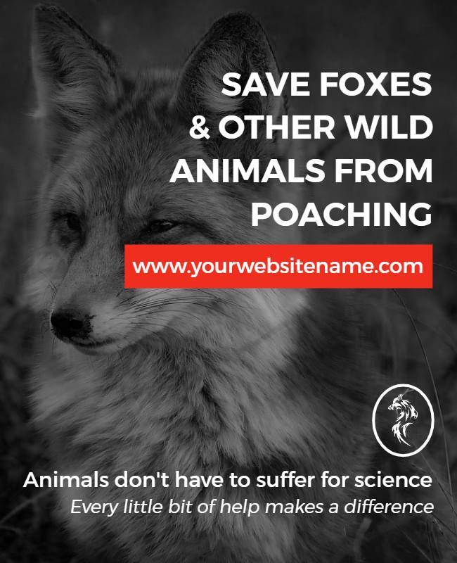 Compassionate Black and White Wildlife Conservation Poster Template