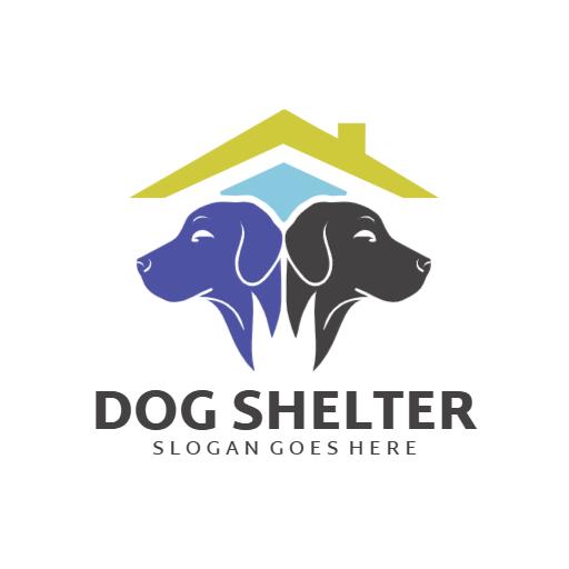 Compassionate Blue and Black Dog Shelter Adoption Logo Template