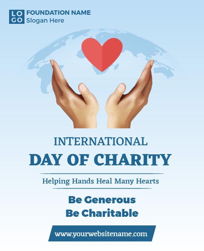 Compassionate Blue International Day of Charity Poster Template