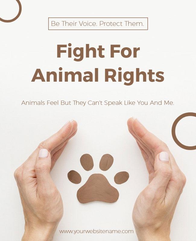 Compassionate Brown Animal Rights Awareness Poster Template