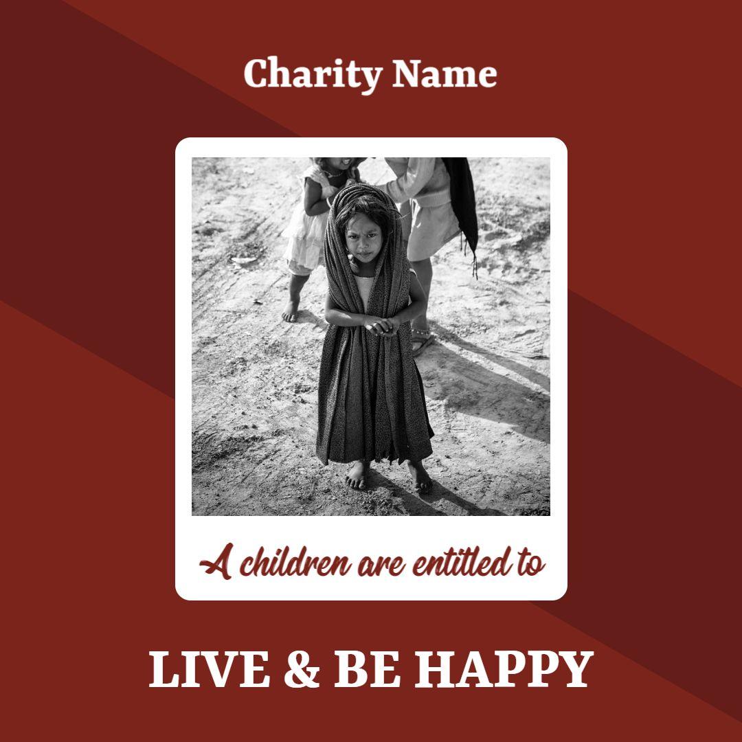 Compassionate Charity Event for Children's Rights Campaign Ad Template