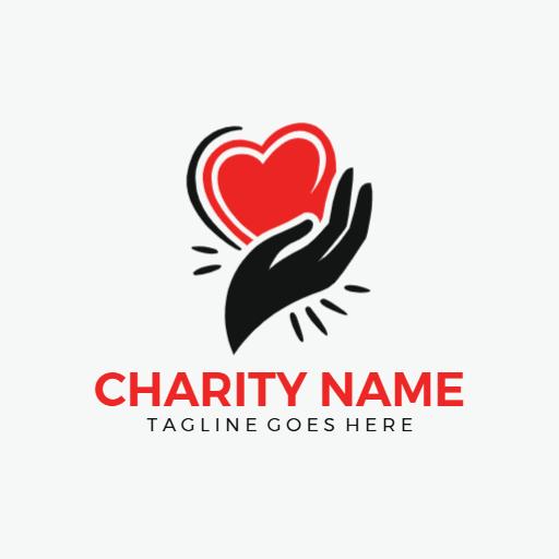 Compassionate Hand and Heart Symbolizing Non Profit Logo Template