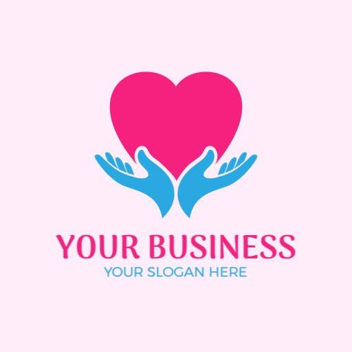 Compassionate Hands Cradling Heart to Represent NGO Services Logo Template