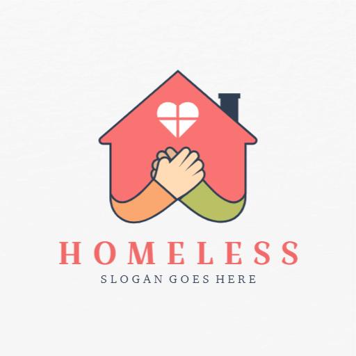 Compassionate Hands Embracing Home for the Homeless Logo Template