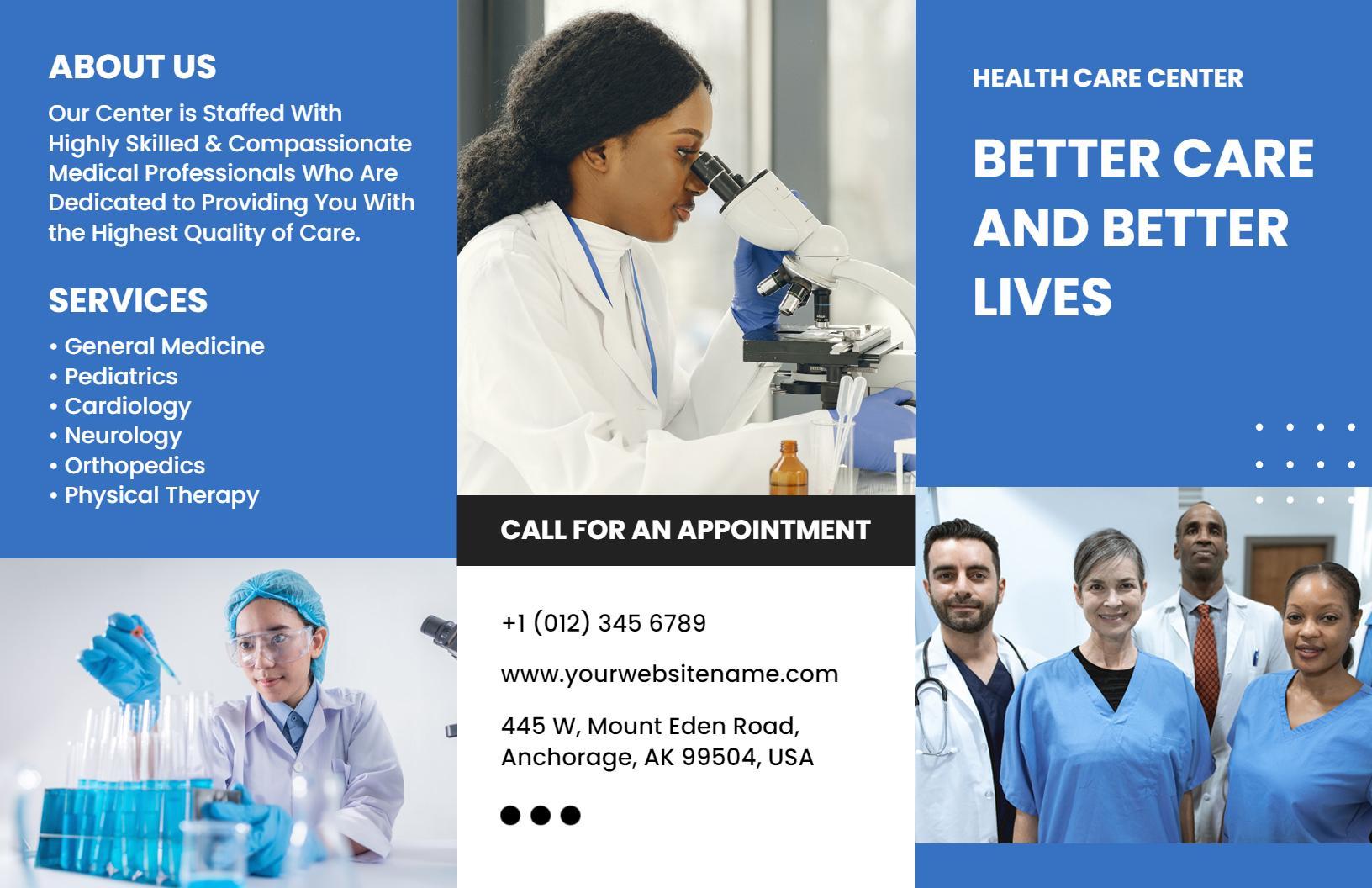 Compassionate Healthcare Services and Medical Care Team Brochure Template