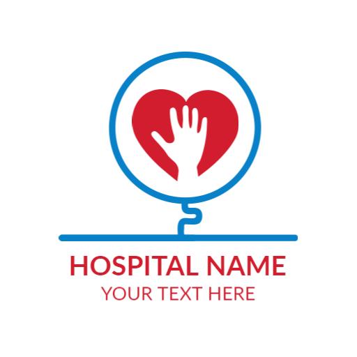 Compassionate Heart and Hand Emblem for Hospital Logo Template